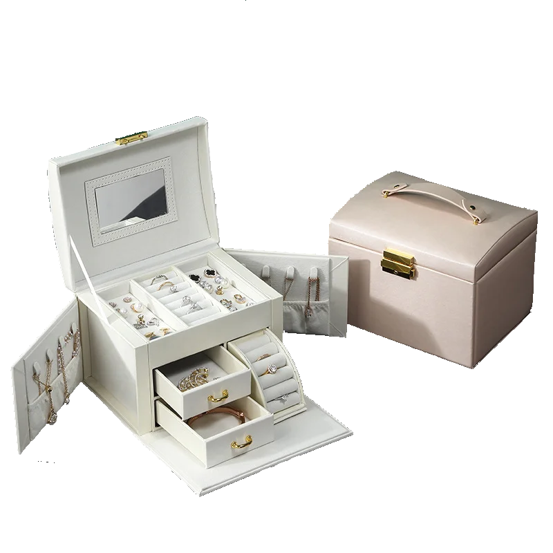 OMT Luxury Custom Logo Leather Jewelry Packaging Organizer Box-Gift for Rings Bracelets Necklaces & Earrings
