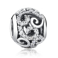 Factory Fashion 925 Sterling Silver Crystal Round Charms Fit Bracelets Necklace Woman Fashion Jewelry Mother Gift SCC021