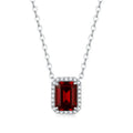 Lab-Created Ruby Emerald 925 Sterling Silver Necklace Diamond Red Ruby Pendant for Wedding Engagement Women's