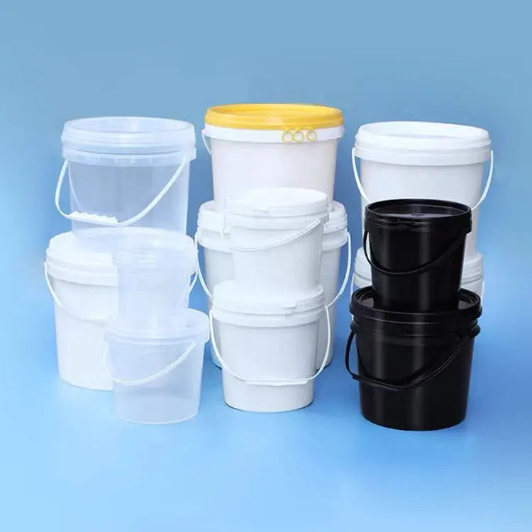 Custom Wholesale 5L Food Grade Plastic Bucket 1.3 Gallon Transparent White Black Empty Barrels Drums Plastic