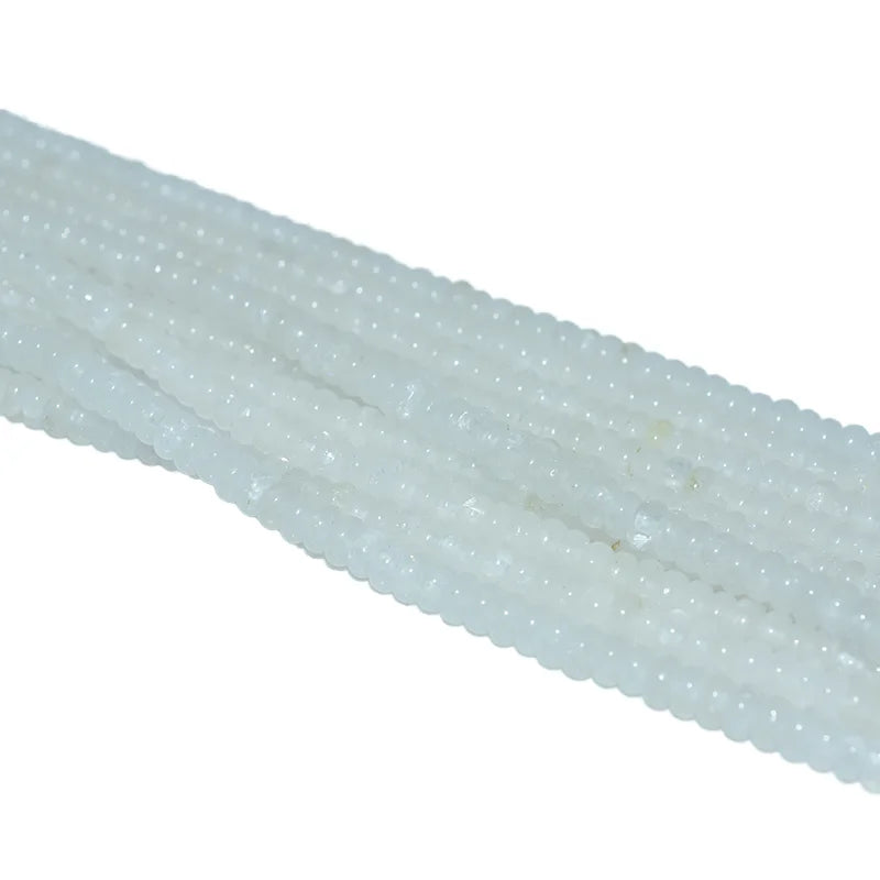 Factory Wholesale 2*4mm White Jade Abacus Beads Rondelle Spacer with Gemstones