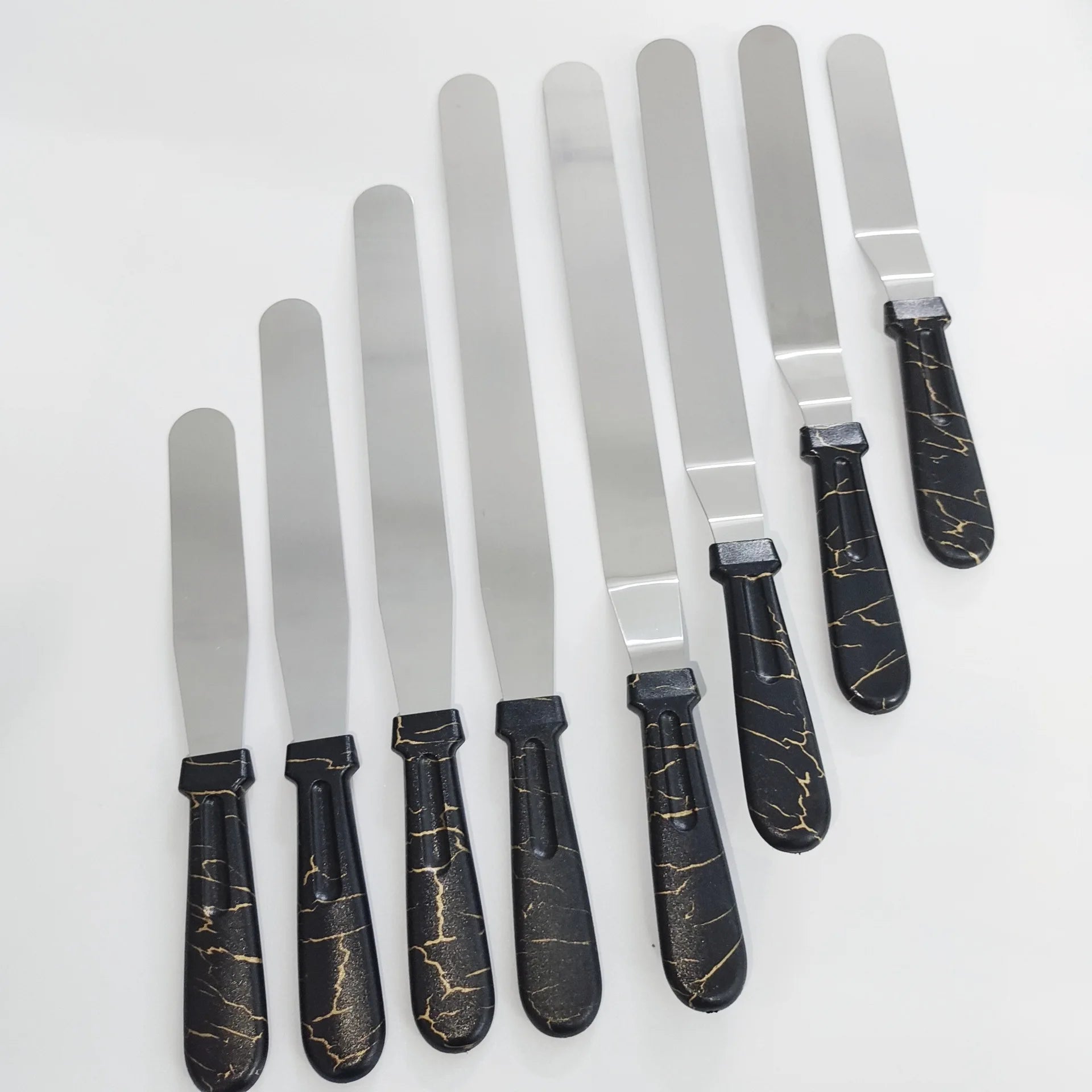 New Cake Decorating Tools Gold Angled Mini Stainless Steel Icing Spatula Cake Knife Set 6/8/10/12 Inches Baking Tool