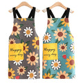 Shoulder strap Back cross Floral print bib apron for gardening cooking painting mom and kids apron