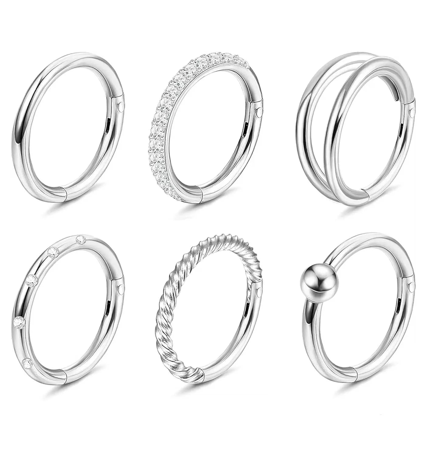 High-Polished No-Fade Gold Plated Stainless Steel Nose Piercing Earrings Asscher Cut Diamond Look Fancy Nose Rings for Women
