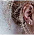 EManco Stainless Steel 316L Earrings Layered Set Female No Pierced Ear Clips Gold Plated Fashion Jewelry Set Wholesale