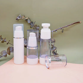 AS PP Round Transparent 100ml White Airless Pump Bottle Cream