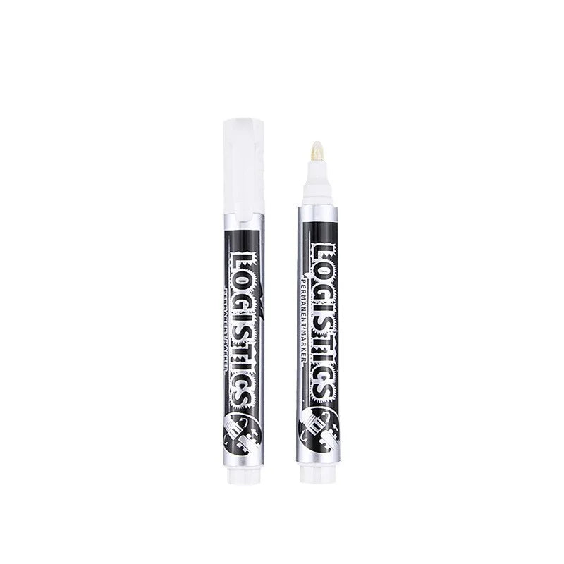 White Ink Permanent Marker Pen Waterproof Water-based Fast Drying Double Head for Office School Art MegaBDM