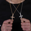 Iced Out Lab Diamond Nail Cross Pendant Hip Hop Brass Gold Plated Jesus Crucifix Charm Necklaces Rapper Jewelry Women Men Gifts