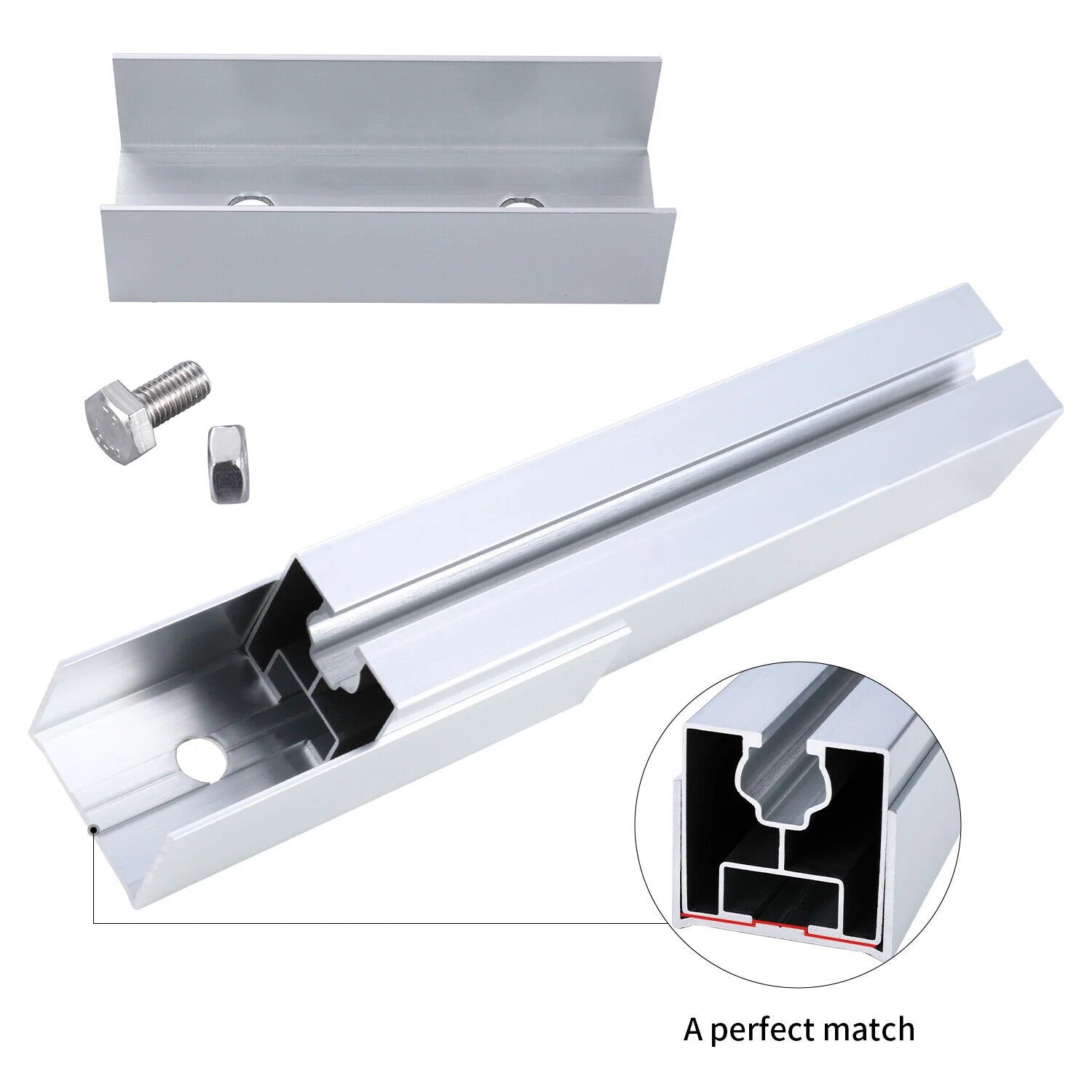 Solar Panel Mounting System Aluminium H Shape Profile Rail Connector Roof Mount 40x40 Germany Europe Type