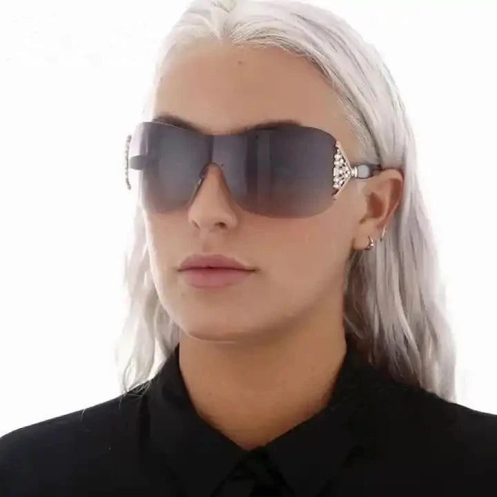 Twooo 3573 New Fashion Y2K Sunglasses Women Rimless Diamond Shades Sunglasses 2023
