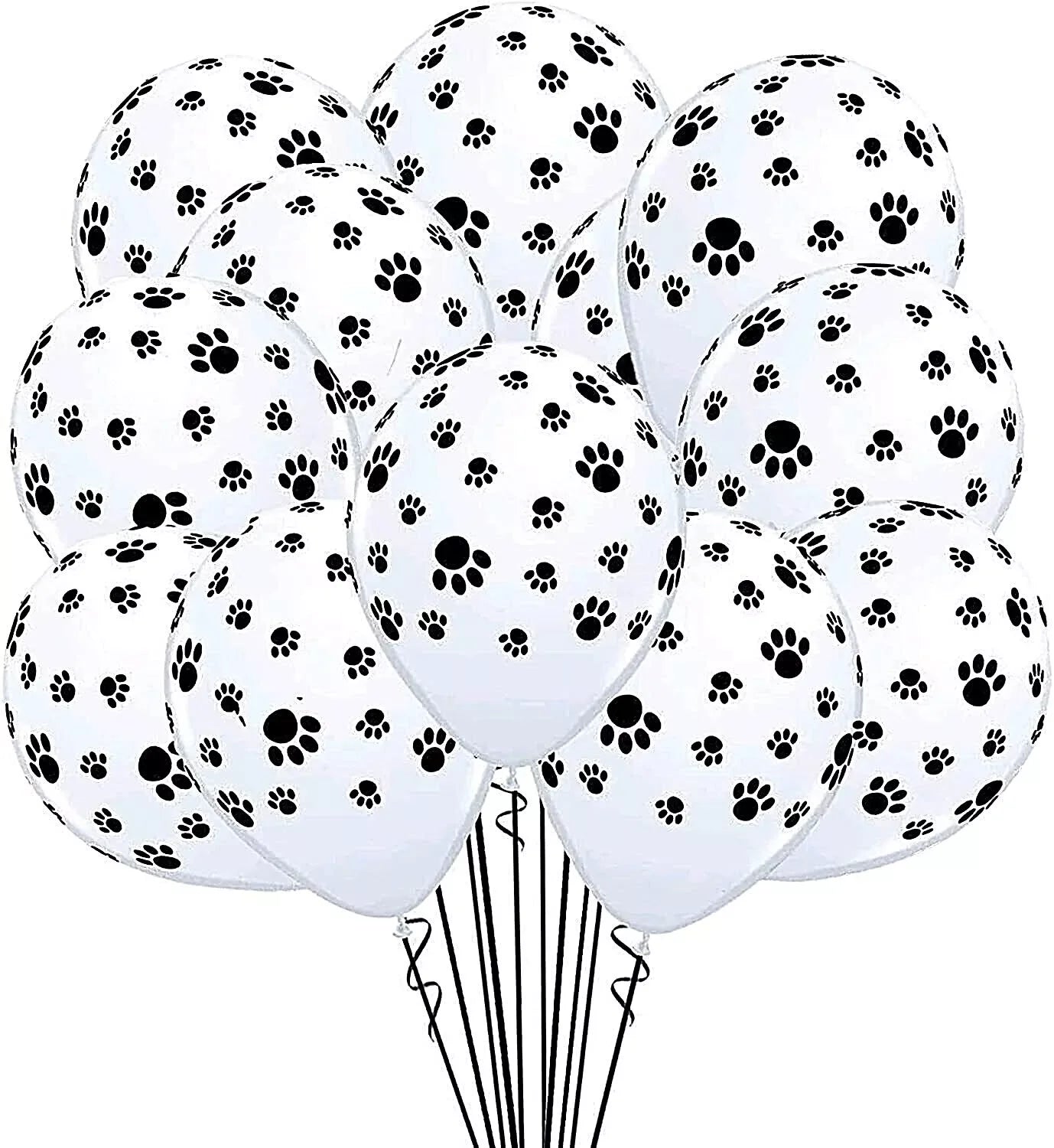Hot Selling 12-Inch White Dog Paw Latex Balloons Puppy Footprints Air Balloon for Pet's Happy Birthday Party Decoration