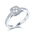 925 Sterling Silver Jewelry Wedding Ring Rhodium Plated Cubic Zircon Stone Engagement Ring