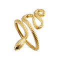 Wholesale Sanke Design Open Ring Adjustable Sterling Silver Rings Women Gold Plated Rings Snake Jewelry