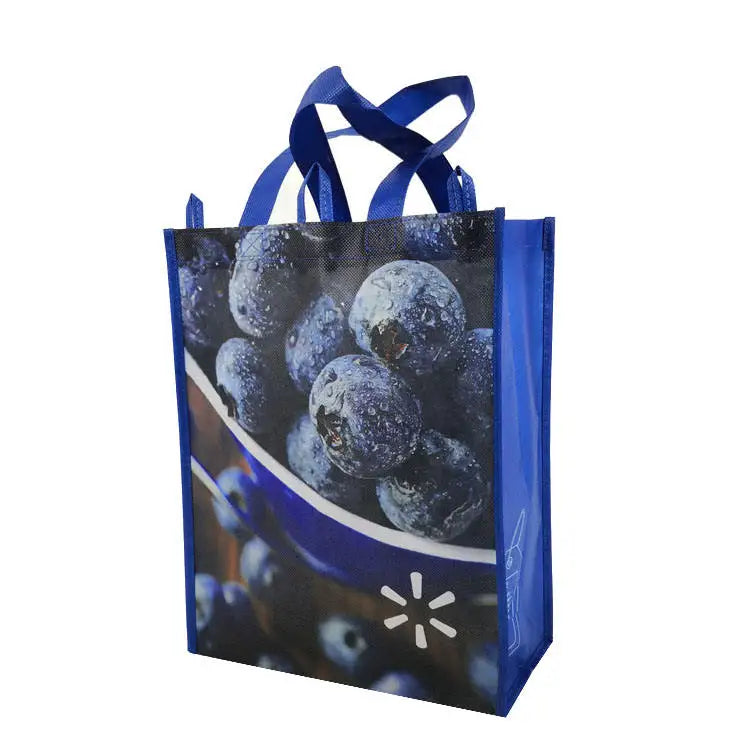 Custom logo Print Non Woven Polypropylene Foldable Reusable Grocery Tote Bag Handle