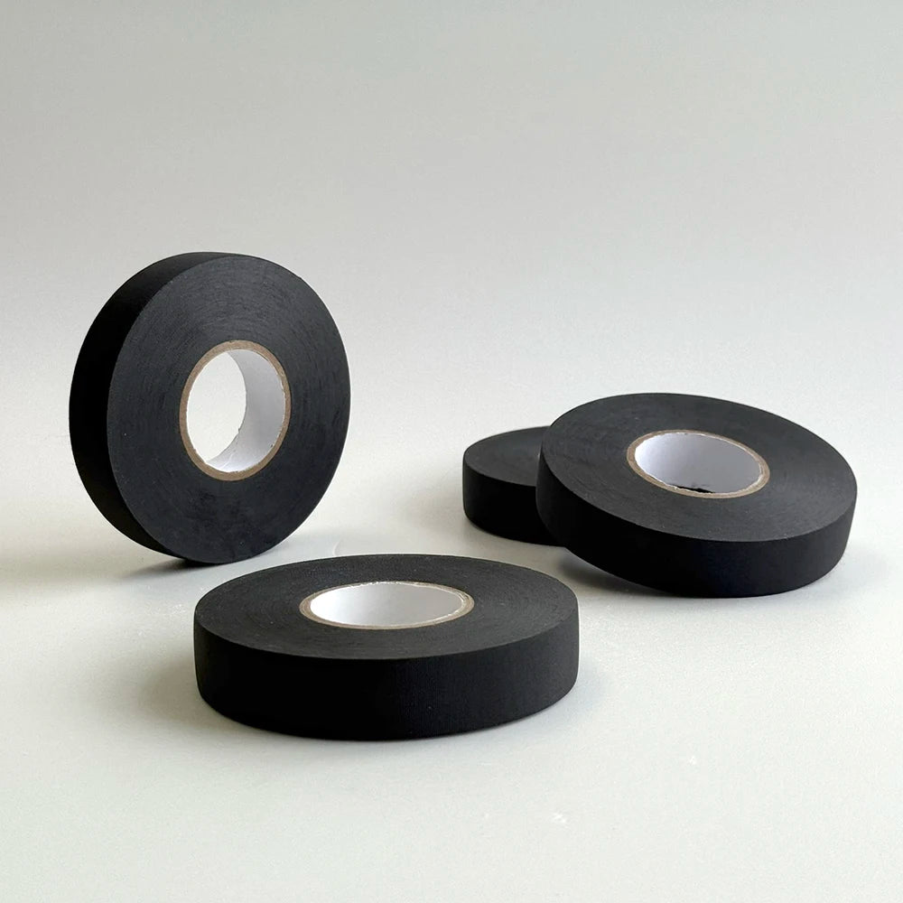 Automotive Black Cloth Polyester PET Fabric Fleece 0.18mm Thick Cloth Wire Harness Tape 19mmx15m Roll for Binding Cables
