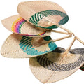 Hot Selling Woven Hand Crank Fan Hand Woven   Fan with  PatterHandmade