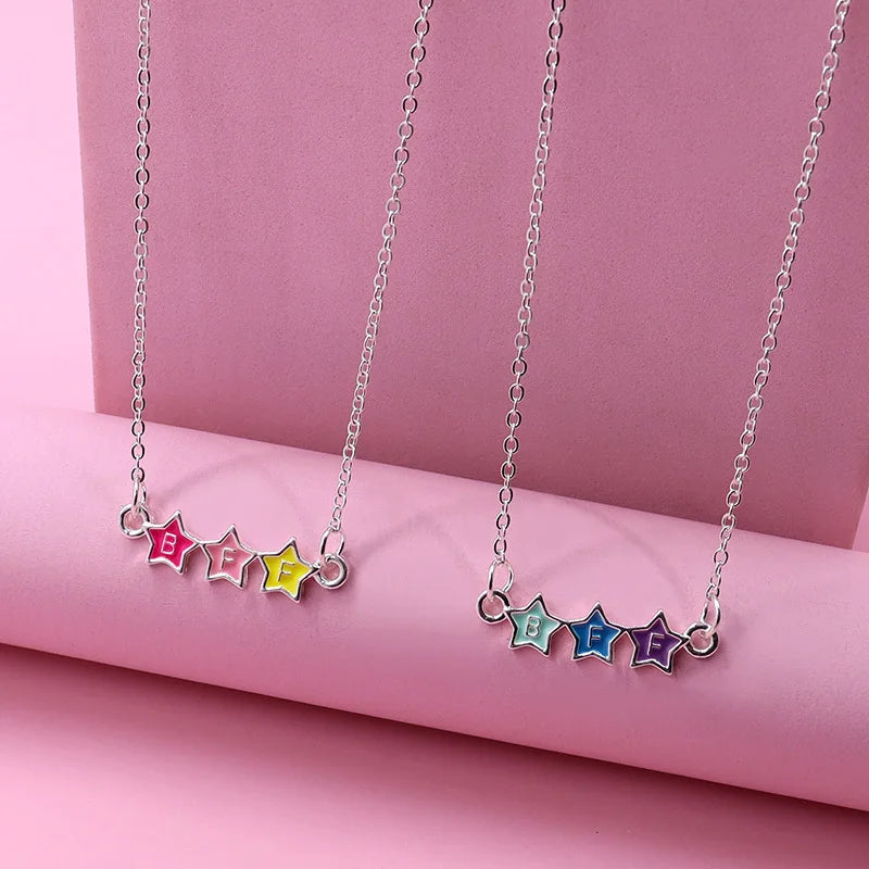 Customized New Designs Cute Stars Bff Necklaces Friendship Best  Friend Necklaces for Kids Girls