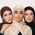 OEM Instant Jersey Hijab Customized Design Scarf Pleated Jersey Turban Label for Women Stretchy Hijab for Muslim Stretchy