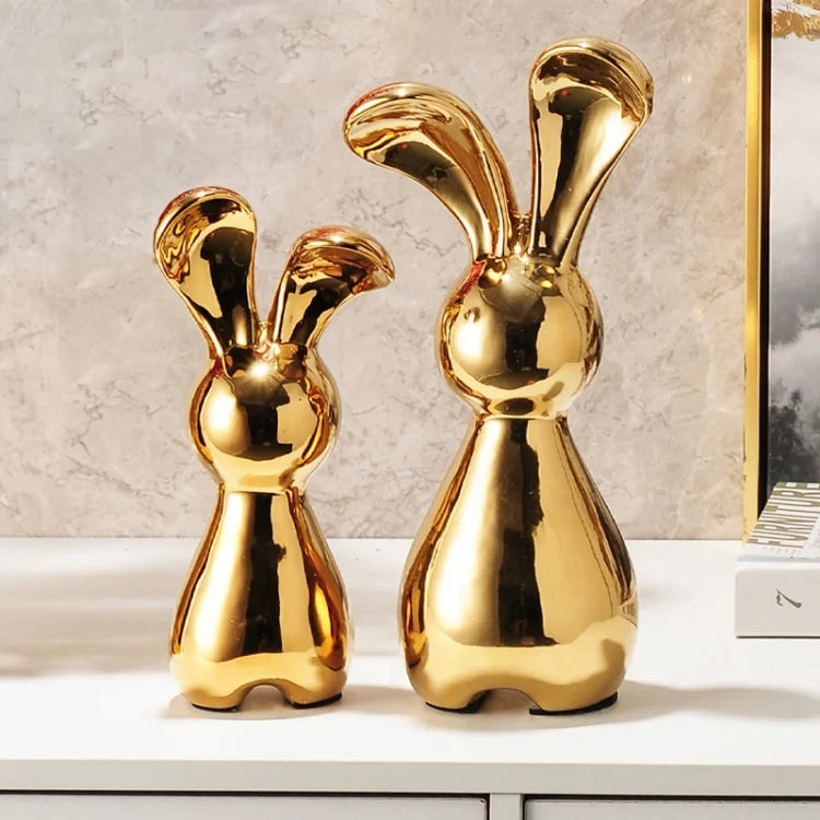 Rabbit Ornament Bunny Easter Rabbit Creative Decor Figurines Statue Ceramic Figurine Home Luxury Decor Accessories