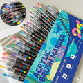 Acrylic Markers Pen Direct-ink Acrylic Markers 24 Colors Paint Markers Waterproof & Lightfast  24-color Paint Pens Liquid