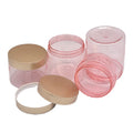 100g~250g Empty Plastic Cream Jar Round Pink Face Facial Cream Pots Body Scrub Cosmetic PET Plastic Container with Gold Lids