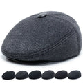 Autumn Winter Beret Hat for Men Unisex Winter Outdoor Warm Ear protection Cap Middle Aged Elderly Winter Caps Beret Hats for Men