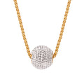French Cool Elegant Jewelry with Diamond Design Sense Round Ball Pendant Titanium Steel Gold-plated Necklace