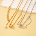 Korean Luxury Stainless Steel Tarnish Free Tassel Pendants and Charms Necklace Trendy 18K Plated Gold Fashion Jewelry for Women