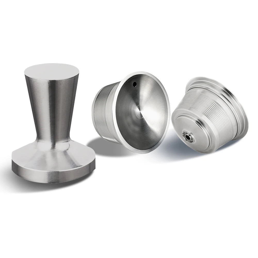 3 Pod 1 Tamper Set Manufacturer Custom Cocina Cafe Accesorios Reusable Pod for Dolce Gusto Reutilizables Coffee Capsules