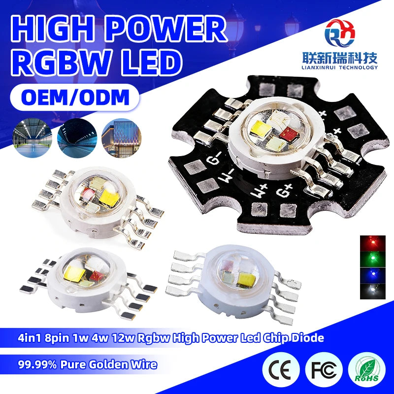 12W RGBW 4IN1 LED Beads LED Chips Lamp Stand Bulbs