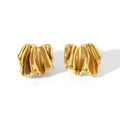 Hot Sale Stainless Steel Earrings Irregular Texture Wave Earrings Hypoallergenic 18K Gold Plated Fashion Stud Earrings