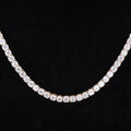 Hip Hop Tennis Chain 18K 14K Solid Gold Round Shape Lab Grown Diamond Tennis Necklace