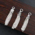 Vintage 925 Sterling Silver 8*37mm Tassel Jellyfish Pendant for DIY Jewelry Making Wholesale