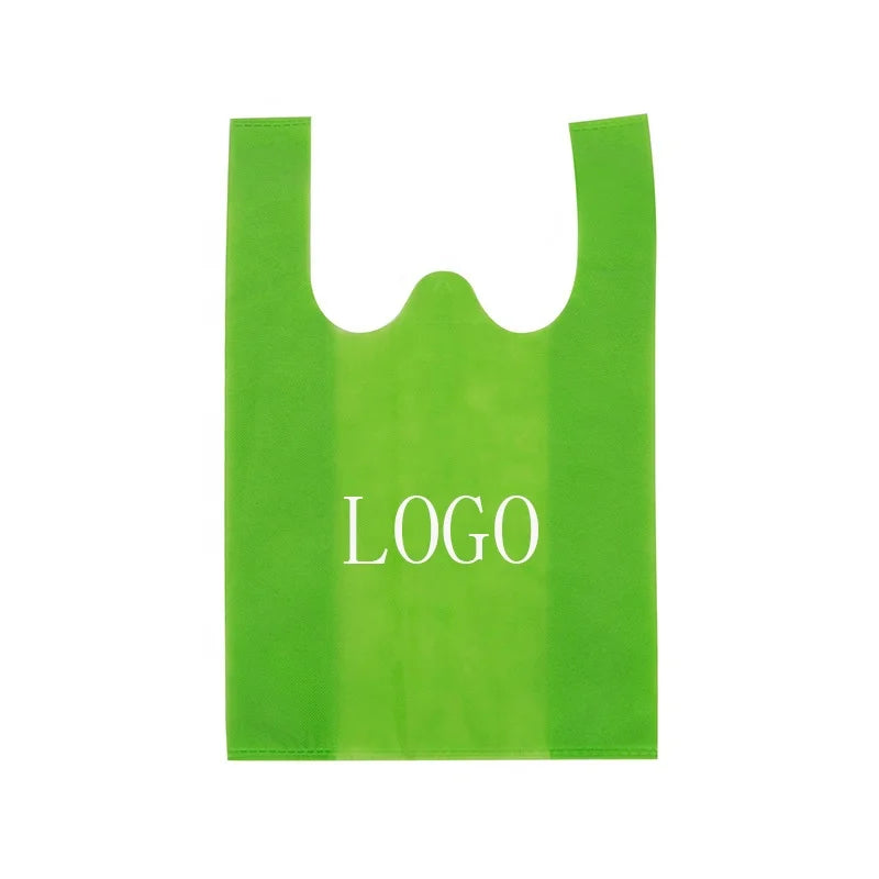 Wholesale Portable Reusable Eco Supermarket Grocery Tote Nonwoven Shopping Bags Custom Logo Fabric Shopping Non Woven Bag