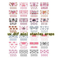 Factory  Wholesale Custom Mini Wraps UV DTF Printing Fashion Logo UV DTF Stanley Keychain UV  Wraps Transfers Stickers Label