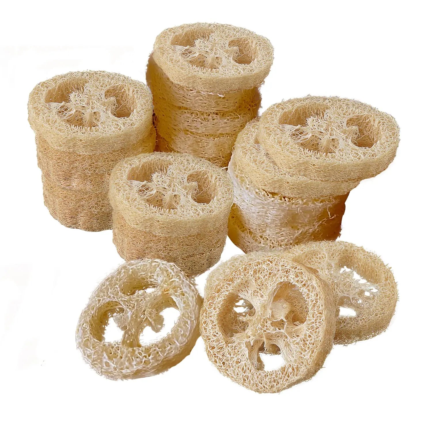 Natural Loofah Slices for Soap Making 20 Pieces Organic Luffa Cuts for DIY Exfoliating Soaps Homemade Handmade Loofa Soap
