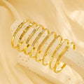 Couple Narrow Titanium for Bracelet with Korean Pattern Design Zircon Inlay Gold Plated Steel Cuff Bangle for Anniversary