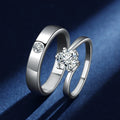 Wholesale Jewelry 0.3/1ct/ Classic Six Claws Wedding Engagement 925 Sterling Silver Moissanite Couple Ring