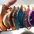 HOVANCI DIY Accessories Multicolor Natural Gemstone Pendants Necklace  Healing Crystal Agate Stone Pendants Necklace