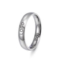 ShuoyeW 4MM Stainless Steel Ring Silver Black Rose Gold Blue Plate Inner Outer Balls Basic Stainless Steel Ring Finger Ring 422