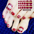2D Plastic Toe Nail Decal Art Supplies with Mixed Shiny Finish Waterproof & Self-Adhesive BPA Free for Manicure Easy Application