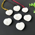 Wholesale Heart Shape Sun Conch Shell Fossils Charm Marine Shell Fossil Heart Pendant for Gifts