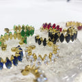 Large Trendy Rhinestone Hoop Earrings Fashion Stainless Steel Jewelry in Bulk