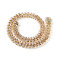 Cadenas Hip Hop Chaine Au Pied 12mm Iced Out Prong Cuban Boys Link Chain Gold New Necklaces Brass Zircon Copper Geometric CN;ZHE