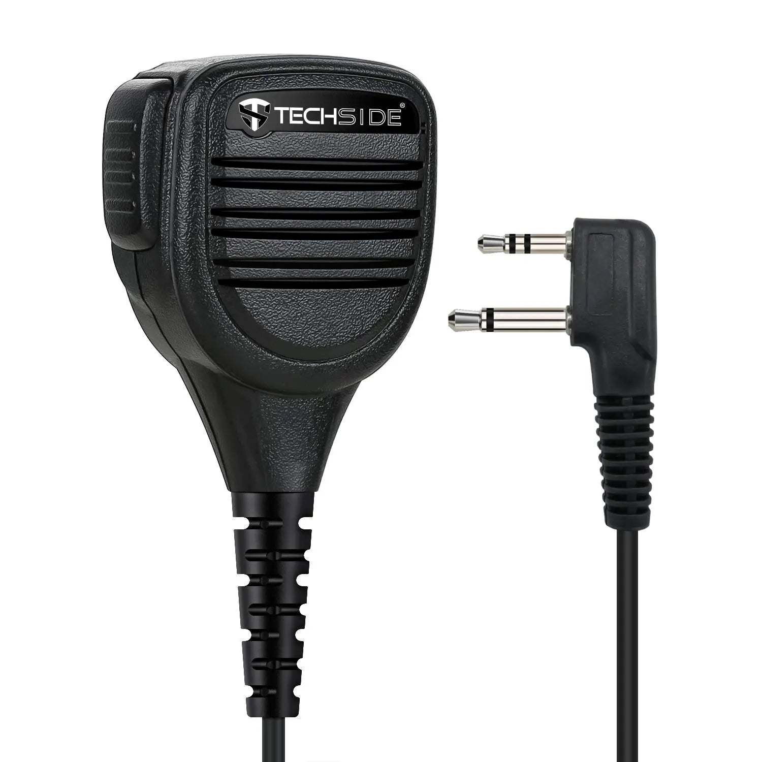 Factory Price TechSide TSMIC-M2 Waterproof 2-Pin Midland Shoulder Speaker Microphone 3.5 mm Jack Rotatable Clip 2-Pack