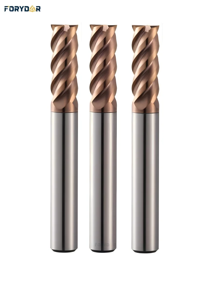 CNC 60-degree Tungsten Coated End Mill HSS CNC Carbide 4-edge Round Corner End Mill Endmills Carbide CNC Cutting Tool