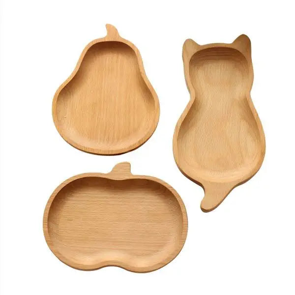 Beech Whole Wood Plate Dessert Plate Western-style Bakery Kitchenware Japanese-style Apple-pear Wood Plate