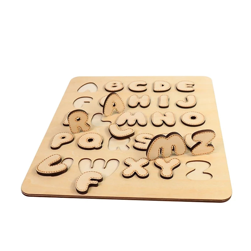 Laser Cut Custom Wooden Alphabet Puzzle Letter Jigsaw Tablebase  Early Educational DIY Toys  Wooden Letters Alphabet Craft