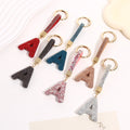 Luxury Colorful Crystal DIY Keychain Small Portable Car KeyropeLetter a Full Diamond Keychain