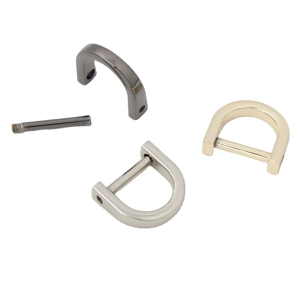 Nolvo World 4 Colors 15*12 mm Removable D Ring for Bag Accessories Buckle Alloy Detachable Screws Opened d Ring